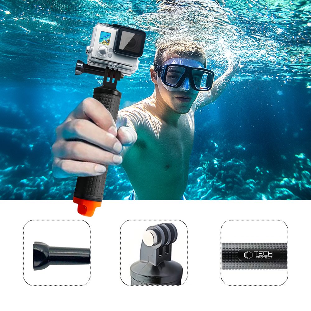 Tech-Protect rankena GA100 skirta GoPro / DJI - juodas -- Cell phone holders