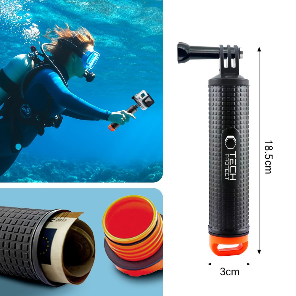 Tech-Protect rankena GA100 skirta GoPro / DJI - juodas -- Cell phone holders