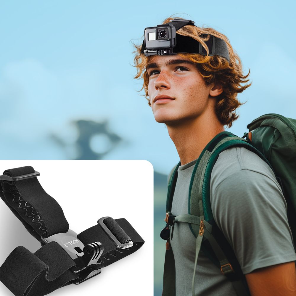 Tech-Protect GA100 galvos tvirtiklis GoPro / DJI - Juodas -- Cycling Accessories