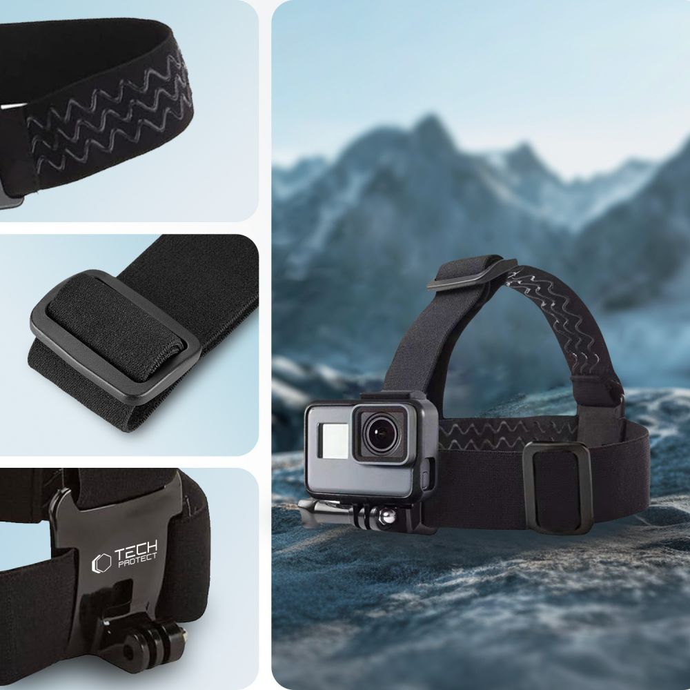 Tech-Protect GA100 galvos tvirtiklis GoPro / DJI - Juodas -- Cycling Accessories