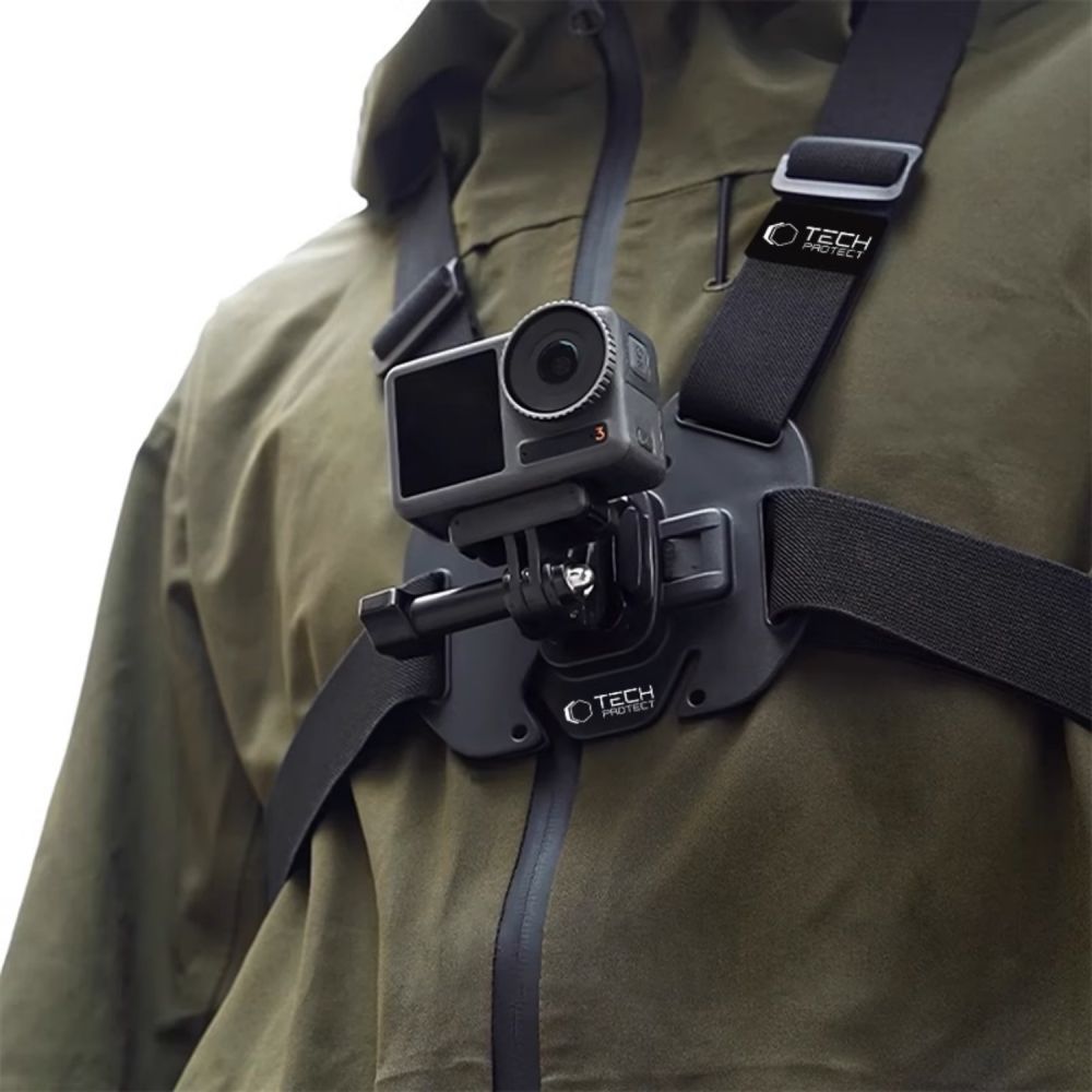 Tech-Protect GA100 krūtinės tvirtiklis GoPro / DJI - Juodas -- Cycling Accessories
