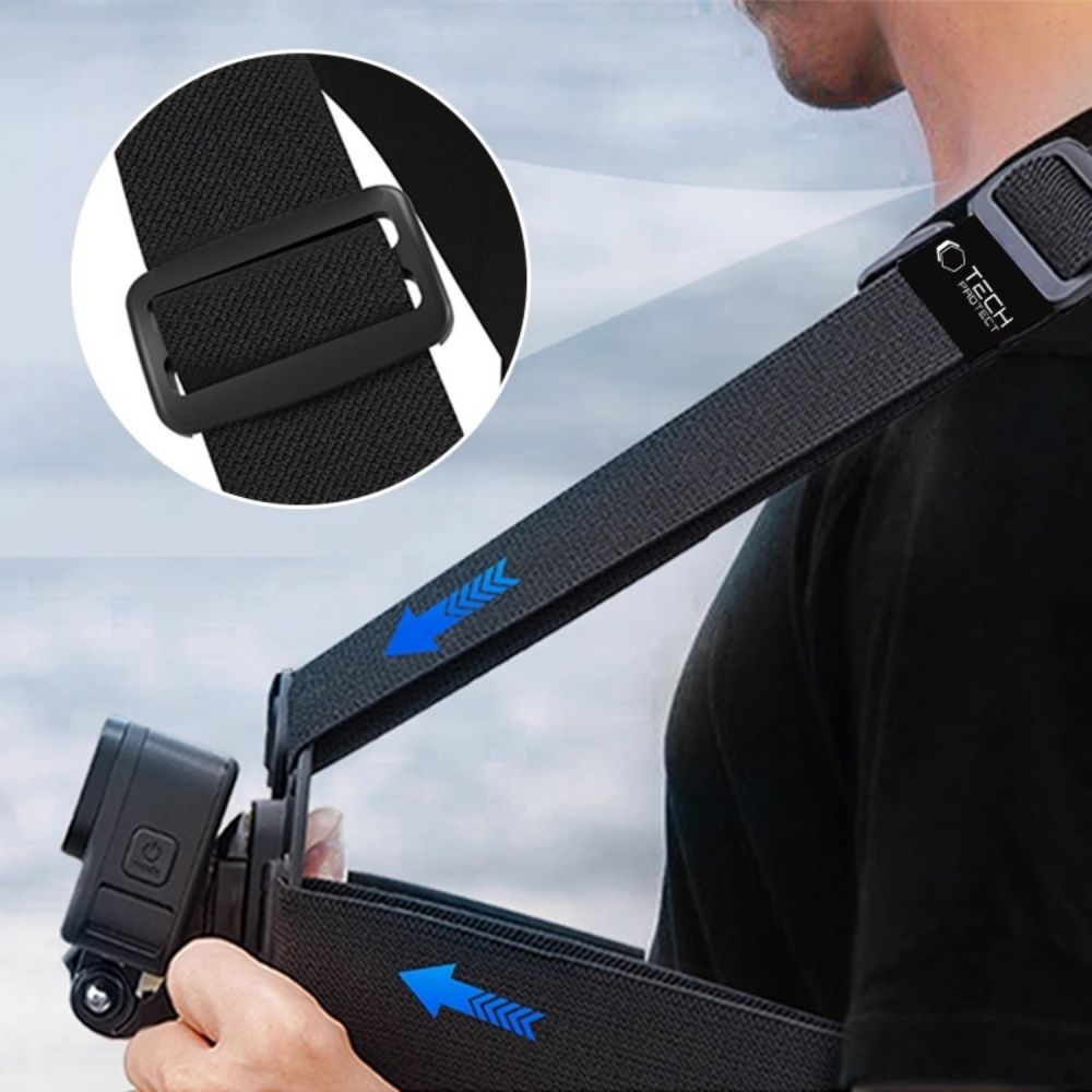 Tech-Protect GA100 krūtinės tvirtiklis GoPro / DJI - Juodas -- Cycling Accessories
