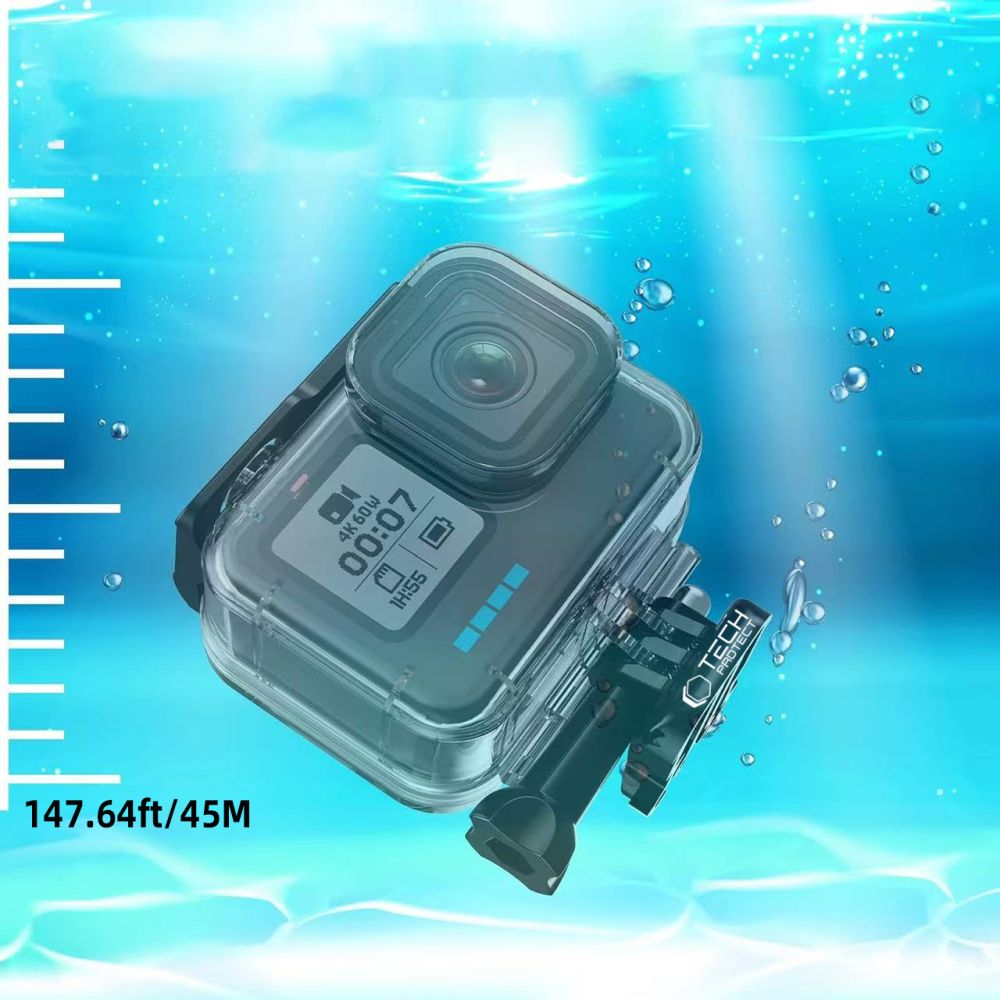Tech-Protect GA200 vandeniui atsparus dėklas GoPro Hero 9–12 – skaidrus -- Others