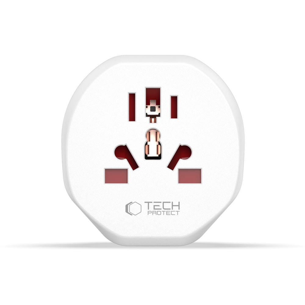Tech-Protect Universal Travel Adapter to EU - baltas -- Cell phone cables