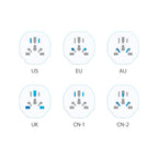 Tech-Protect Universal Travel Adapter to EU - baltas -- Cell phone cables