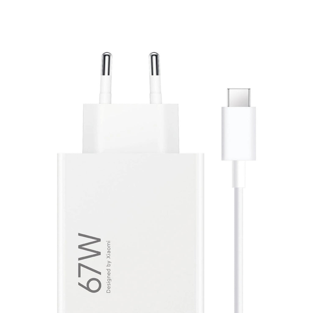 Xiaomi BHR9465EU sieninis įkroviklis 67W 6.2A USB-A su USB-C laidu - baltas