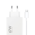 Xiaomi BHR9465EU sieninis įkroviklis 67W 6.2A USB-A su USB-C laidu - baltas