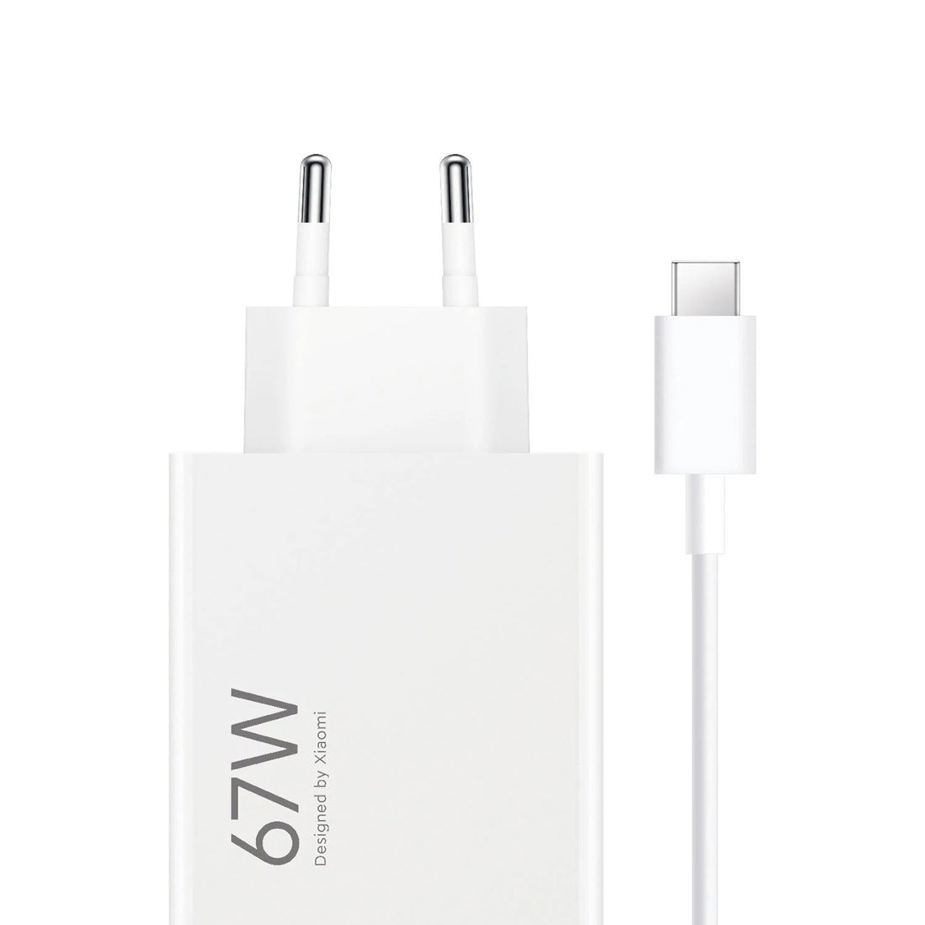 Xiaomi BHR9465EU sieninis įkroviklis 67W 6.2A USB-A su USB-C laidu - baltas