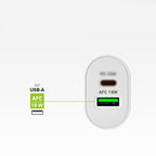 SBS TETRPD20W 20W USB-A USB-C sieninis įkroviklis su Power Delivery - baltas -- Cell phone chargers