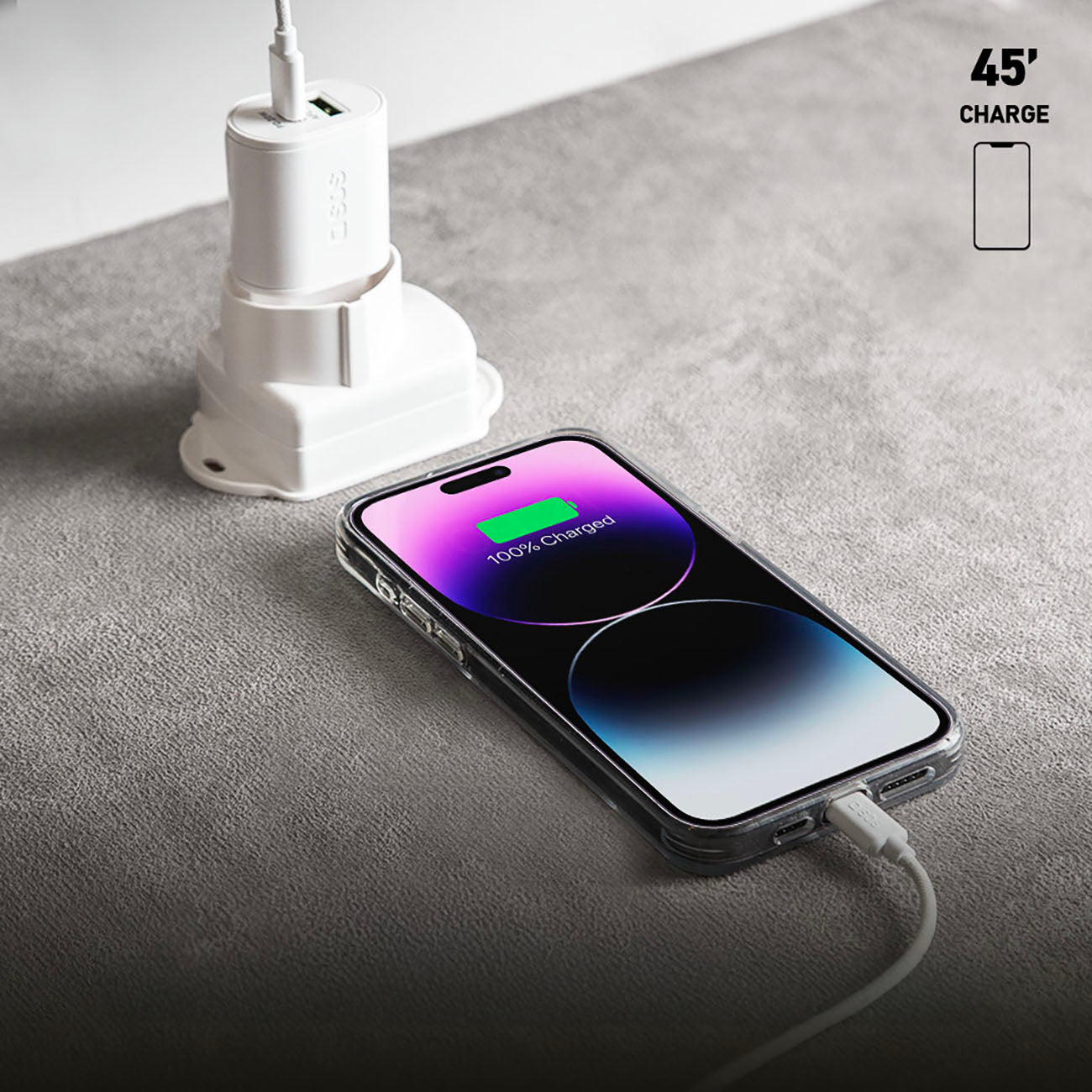 SBS TETRPD20W 20W USB-A USB-C sieninis įkroviklis su Power Delivery - baltas -- Cell phone chargers