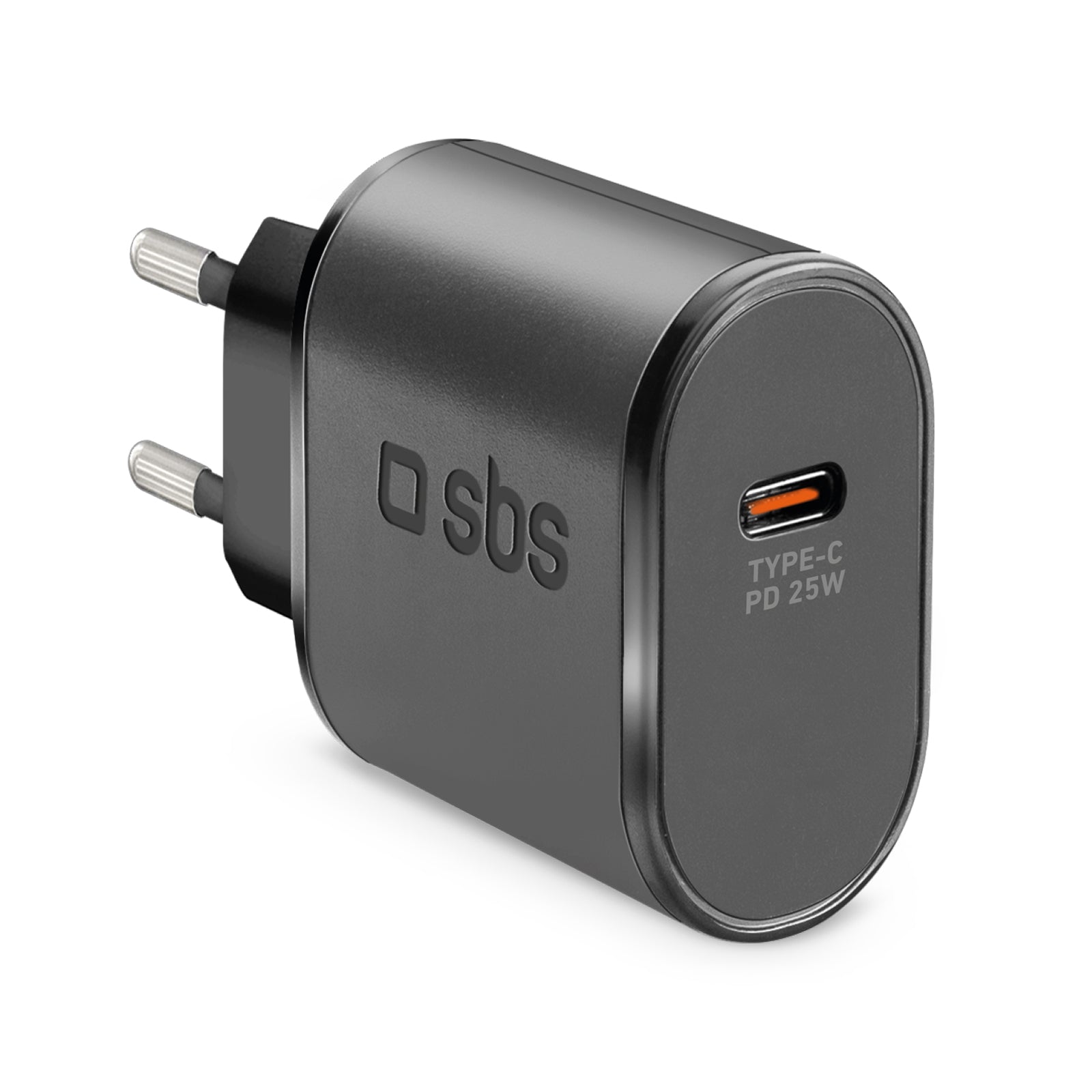 SBS TETR1CPD25 25W USB-C sieninis įkroviklis su Power Delivery - juodas -- Cell phone chargers