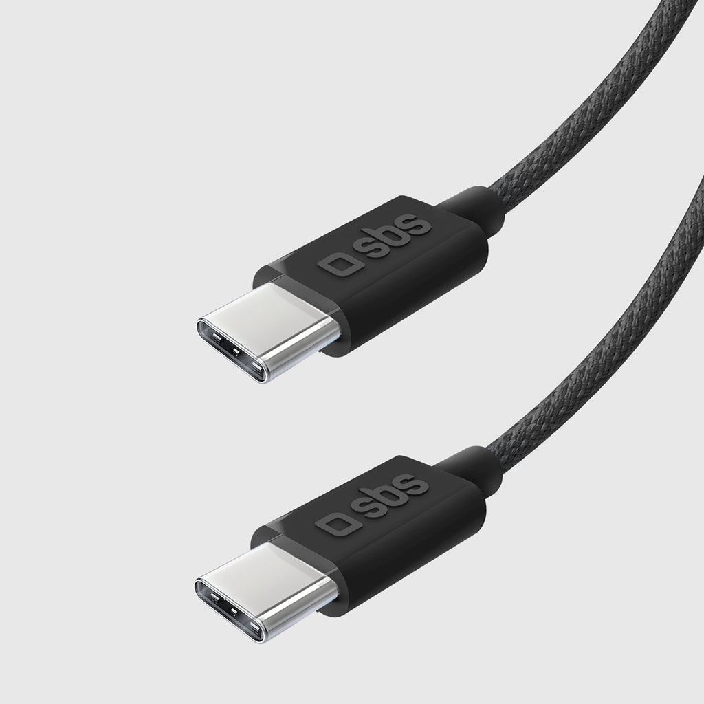 SBS TECABLETISSUETCK USB-C - USB-C 1.5m 60W pintas laidas - juodas -- Cell phone cables