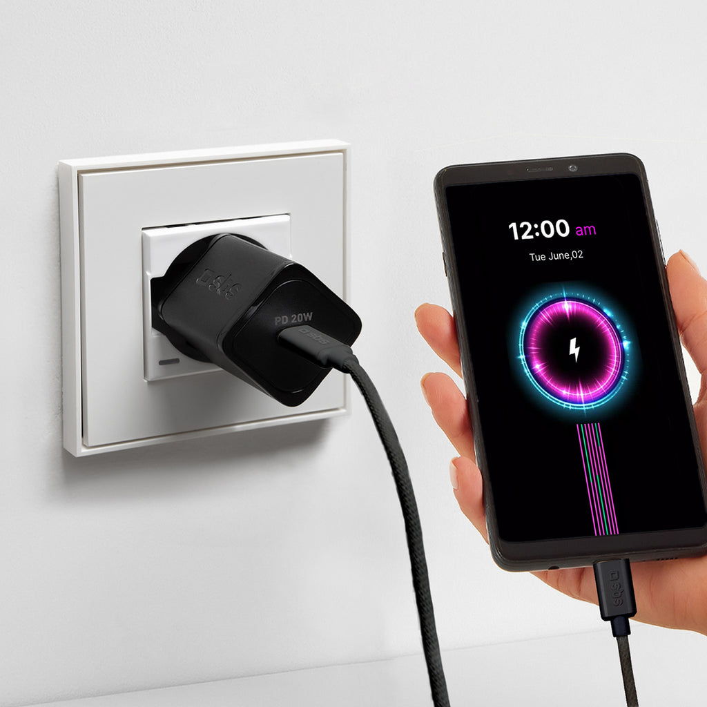 SBS TECABLETISSUETCK USB-C - USB-C 1.5m 60W pintas laidas - juodas -- Cell phone cables