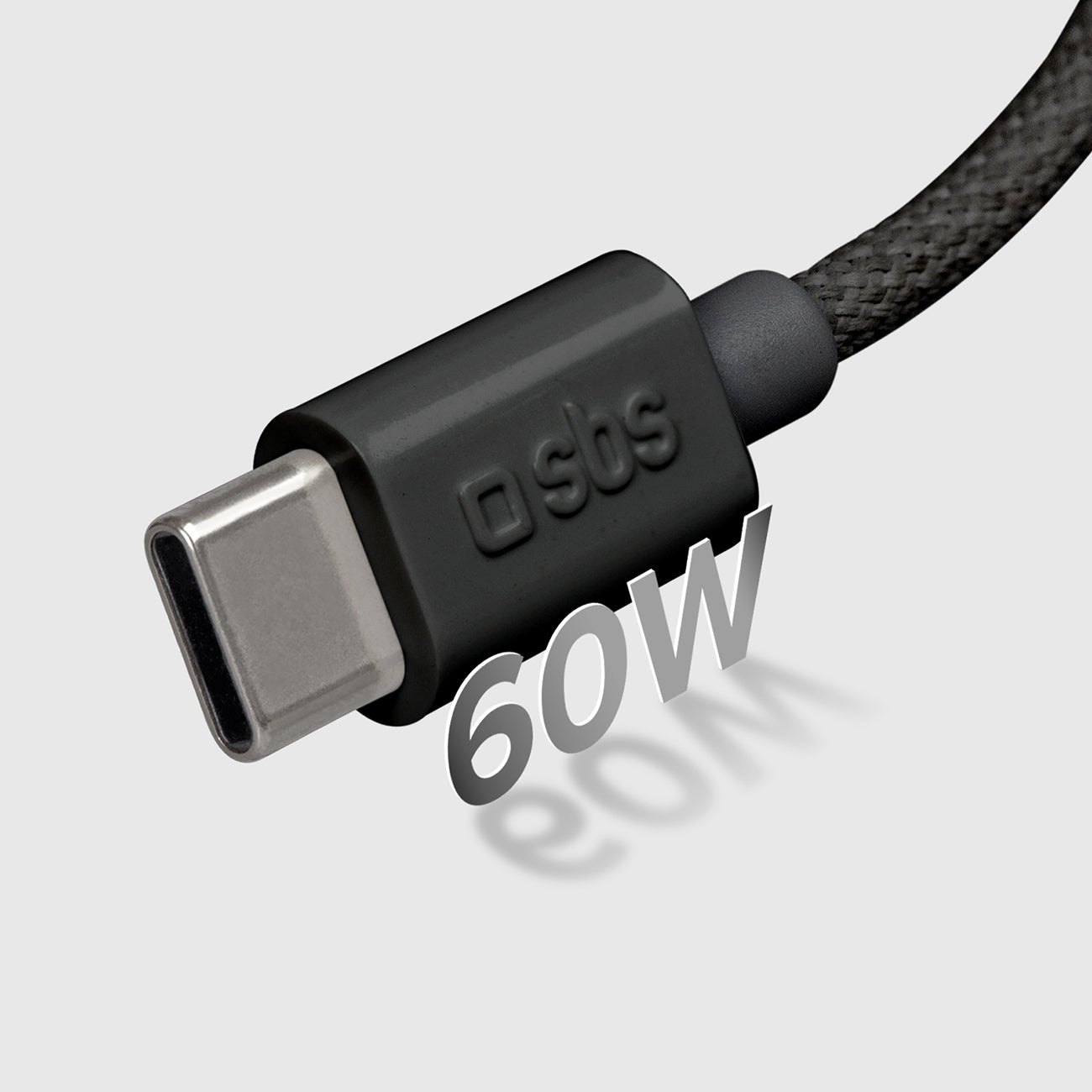 SBS TECABLETISSUETCK USB-C - USB-C 1.5m 60W pintas laidas - juodas -- Cell phone cables
