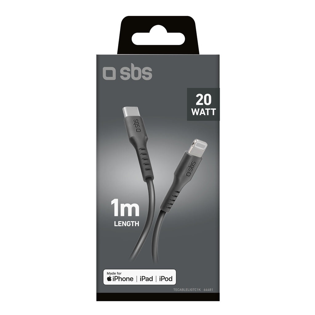 SBS TECABLELIGTC1K USB-C - Lightning laidas 1m - juodas
