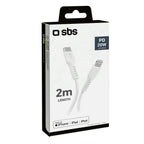 SBS TECABLELIGTC2W USB-C - Lightning laidas 2 m - baltas