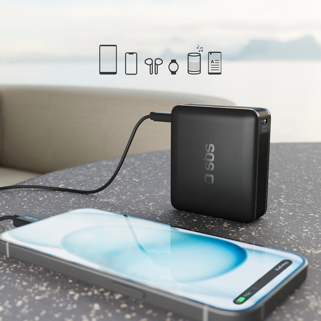SBS išorinė baterija TEBB10000HDPD20K 10000 mAh su Power Delivery - juoda