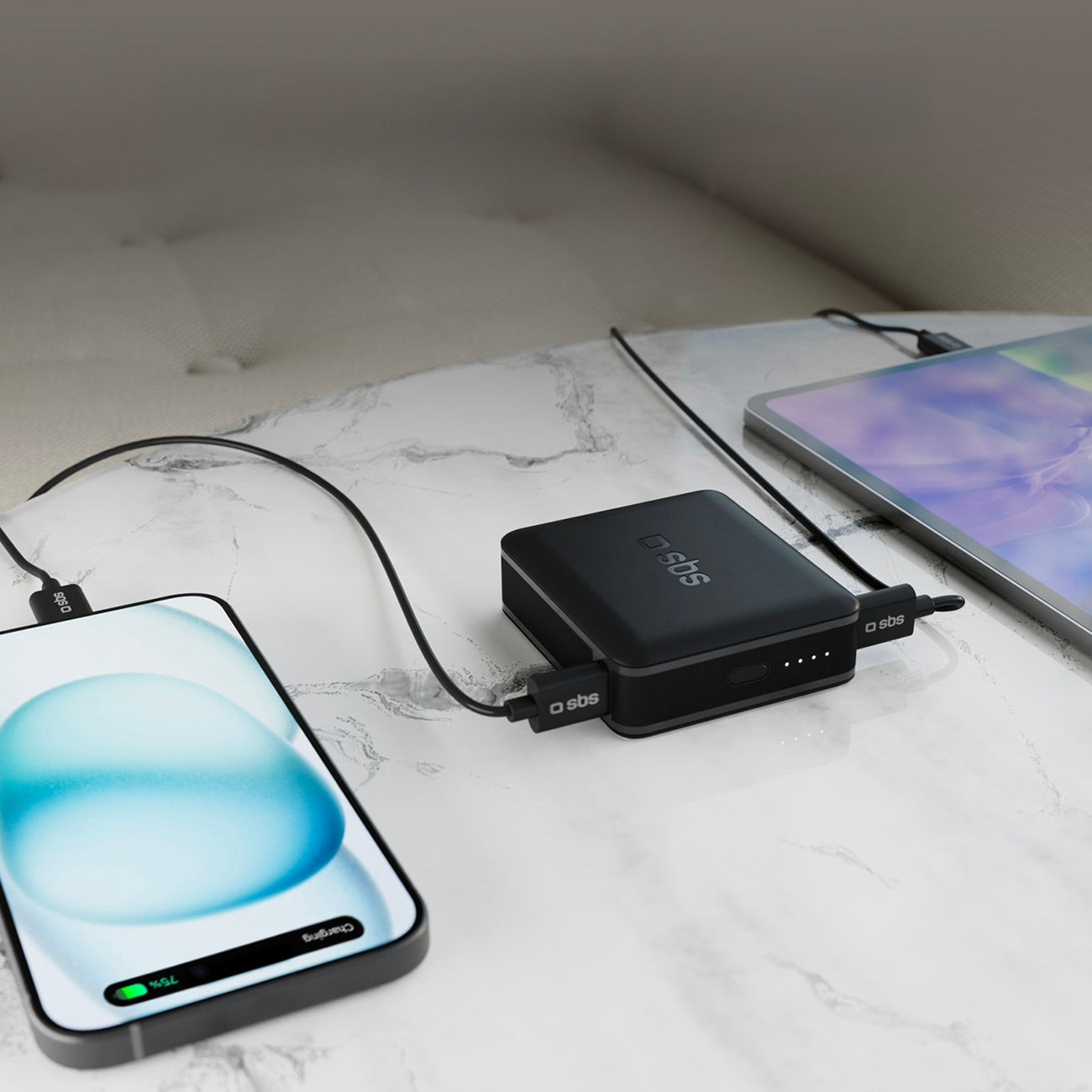 SBS išorinė baterija TEBB10000HDPD20K 10000 mAh su Power Delivery - juoda