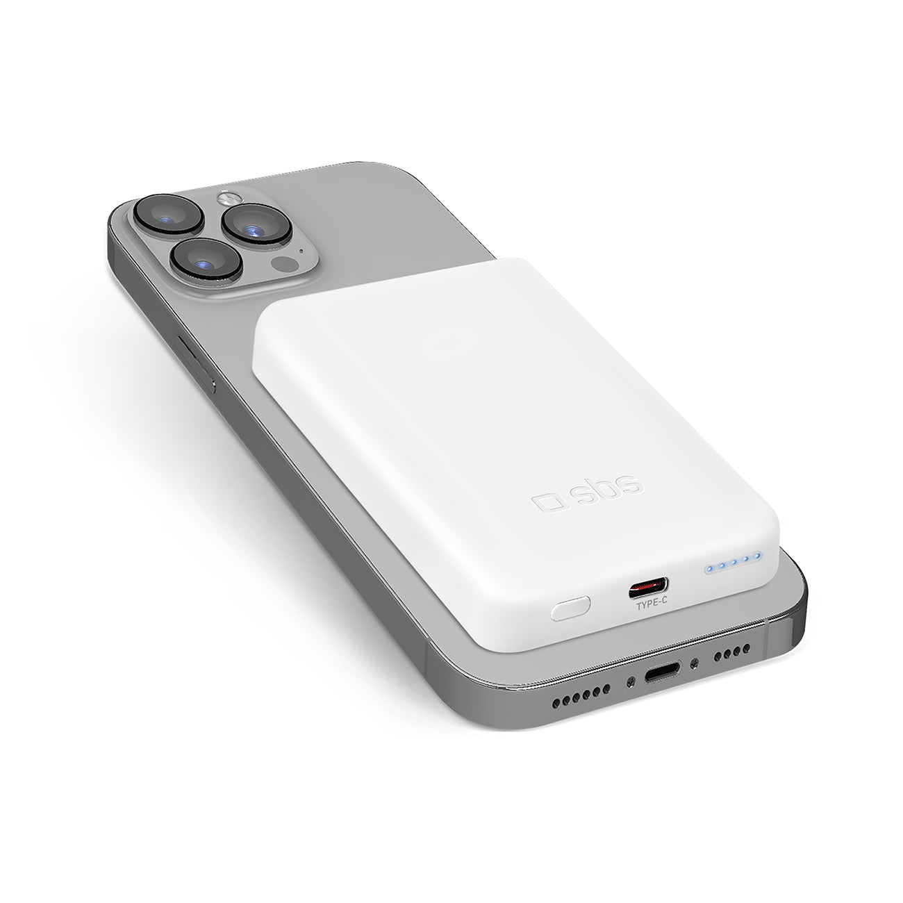 SBS išorinė baterija TEBB5000MAG1CW 5000 mAh USB-C, suderinama su MagSafe - balta