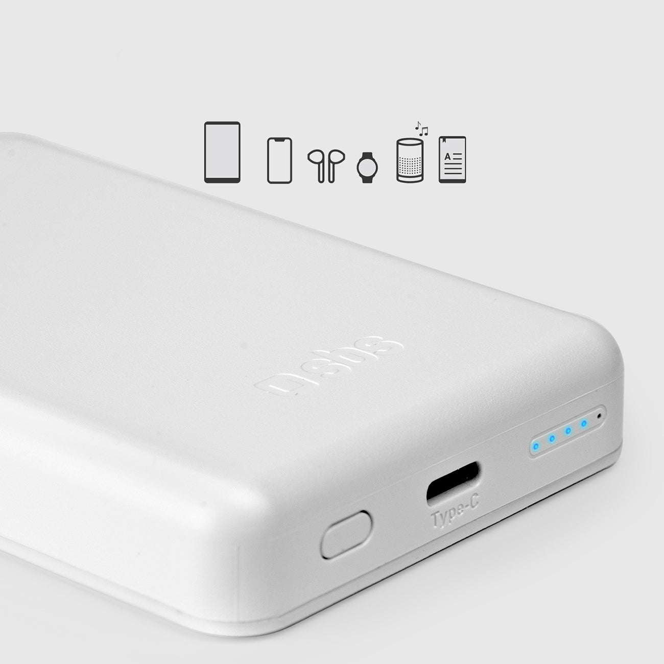 SBS išorinė baterija TEBB5000MAG1CW 5000 mAh USB-C, suderinama su MagSafe - balta