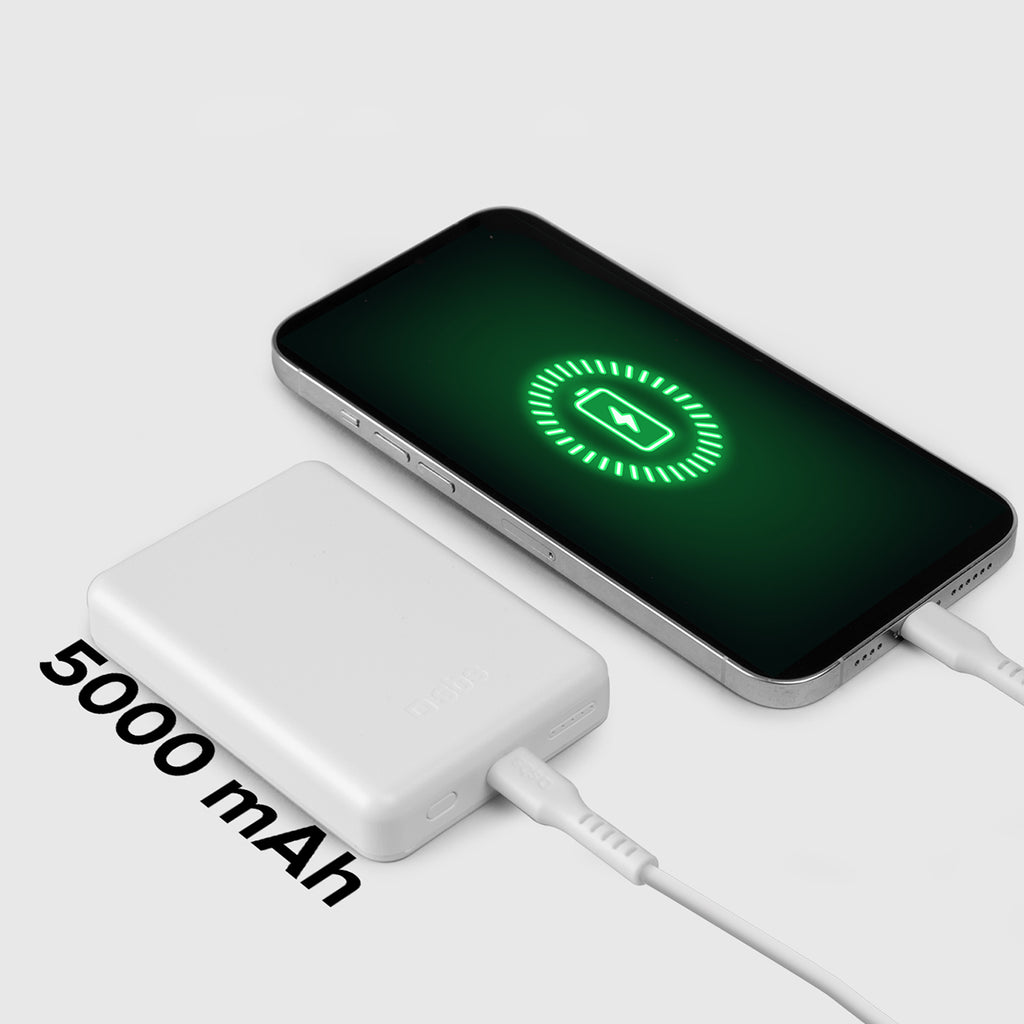 SBS išorinė baterija TEBB5000MAG1CW 5000 mAh USB-C, suderinama su MagSafe - balta