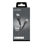 SBS TECABLEUSBIP589K USB-A - Lightning laidas 1m MFi sertifikuotas - juodas