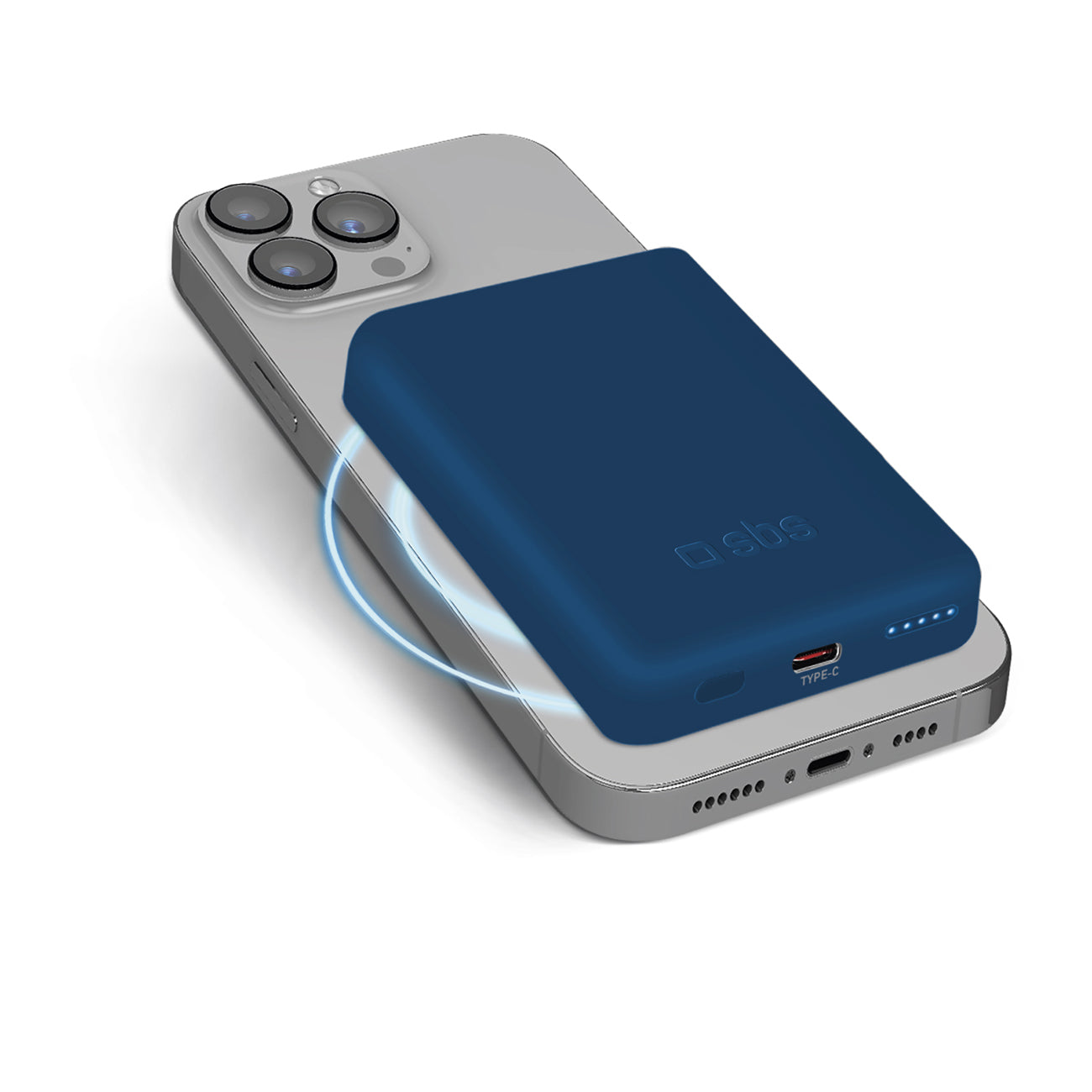 SBS išorinė baterija TEBB5000MAG1CB 5000 mAh suderinama su MagSafe - mėlyna