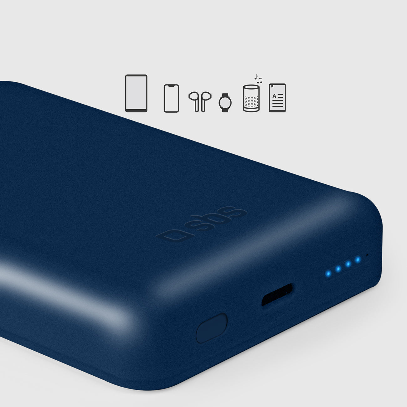 SBS išorinė baterija TEBB5000MAG1CB 5000 mAh suderinama su MagSafe - mėlyna
