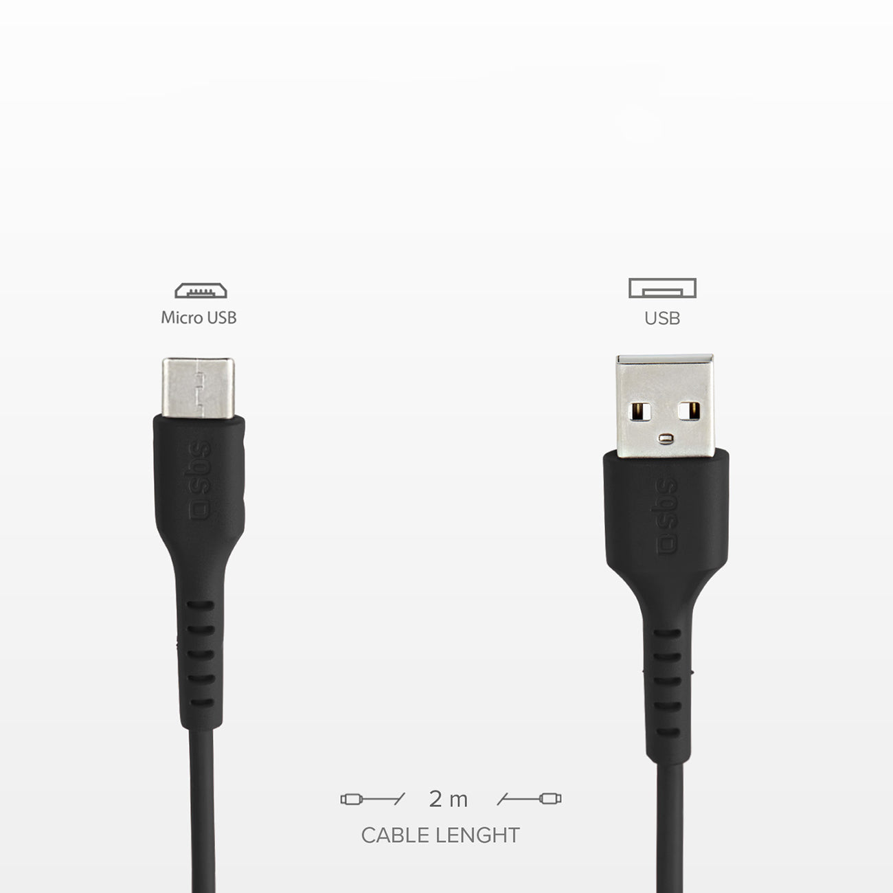 SBS TECABLEMICRO2K USB-A - Micro-USB laidas 2 m - juodas
