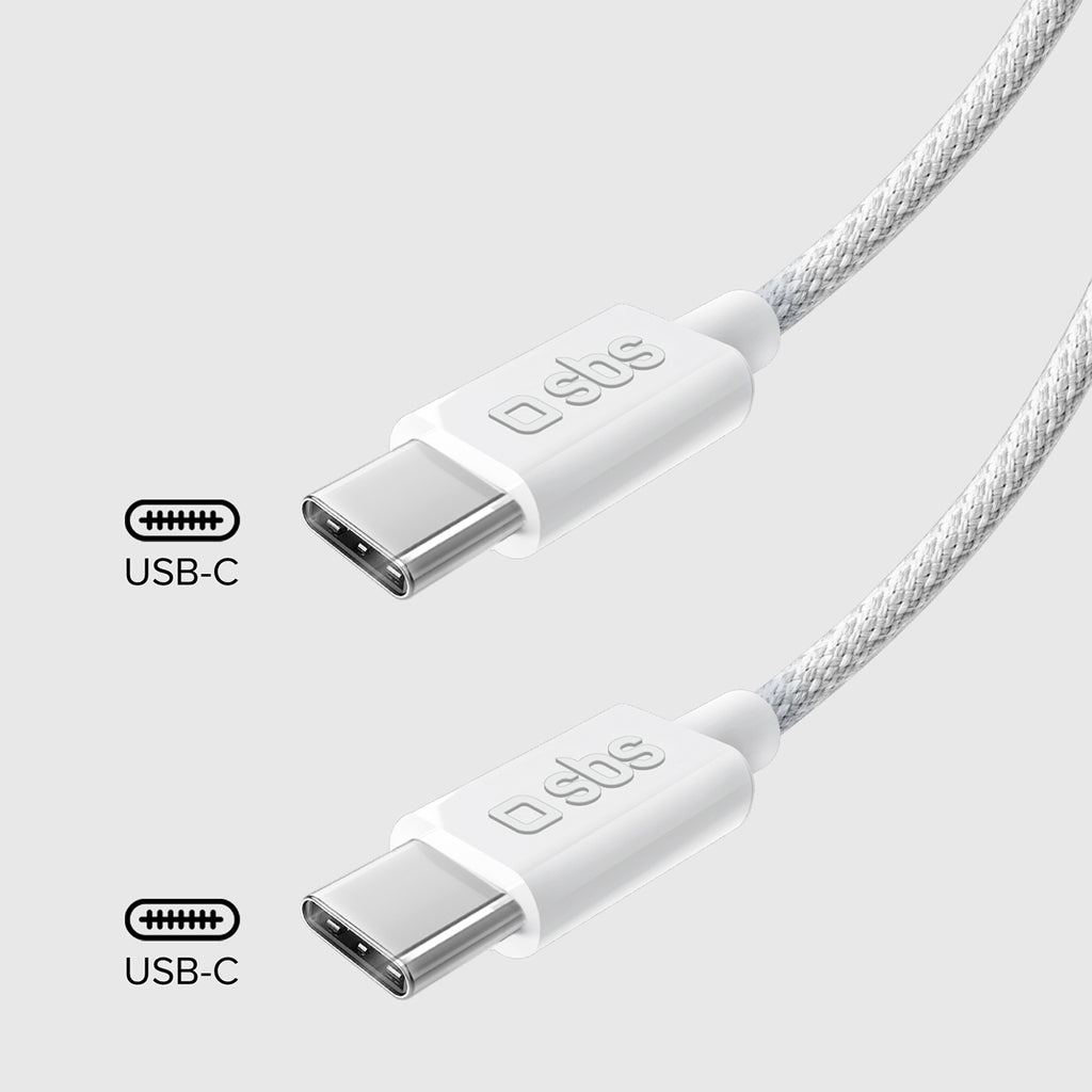 SBS TECABLETISSUETCCG USB-C - USB-C 1.5m 60W pintas laidas - pilkas