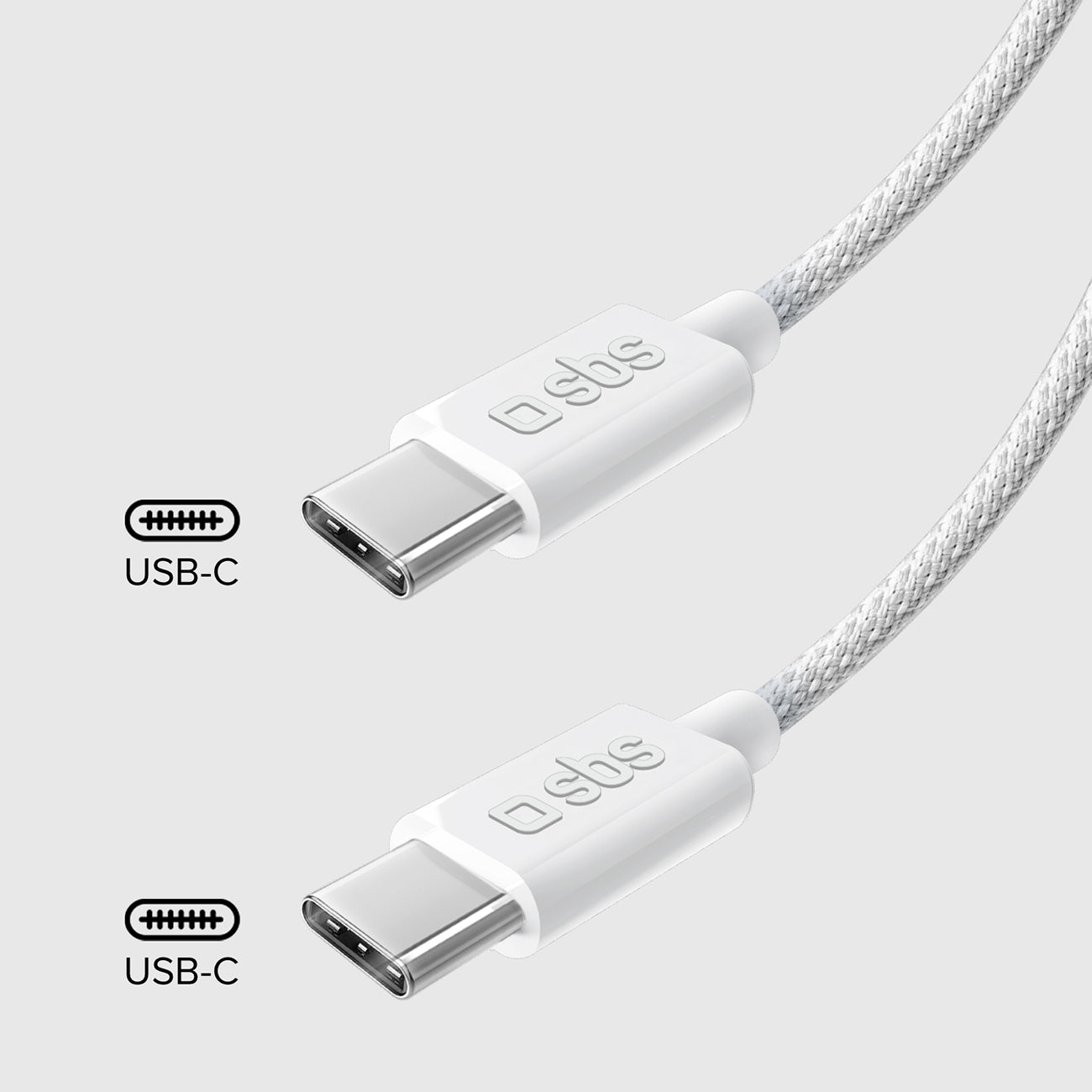 SBS TECABLETISSUETCCG USB-C - USB-C 1.5m 60W pintas laidas - pilkas