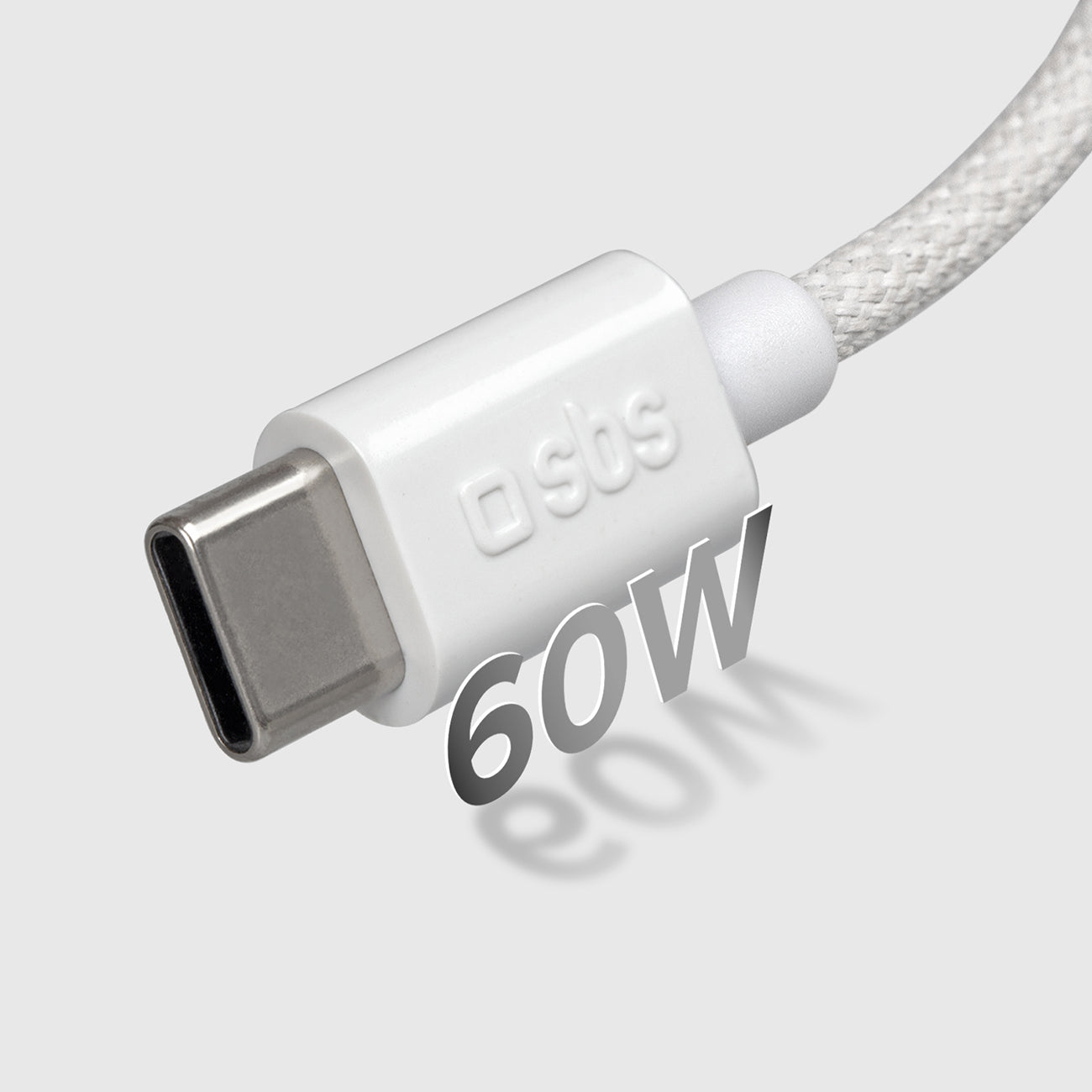 SBS TECABLETISSUETCCG USB-C - USB-C 1.5m 60W pintas laidas - pilkas