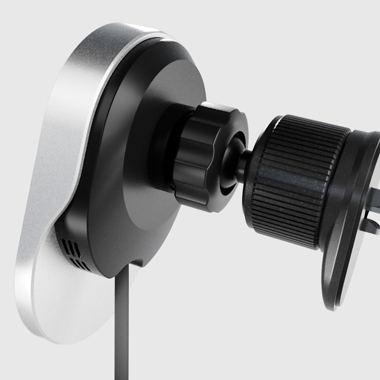 SBS TESUPP15WRETRACABL belaidis įkroviklis-laikiklis išmaniajam telefonui su ištraukiamu kabeliu, suderinamas su MagSafe - juodas