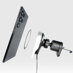 SBS TESUPP15WRETRACABL belaidis įkroviklis-laikiklis išmaniajam telefonui su ištraukiamu kabeliu, suderinamas su MagSafe - juodas