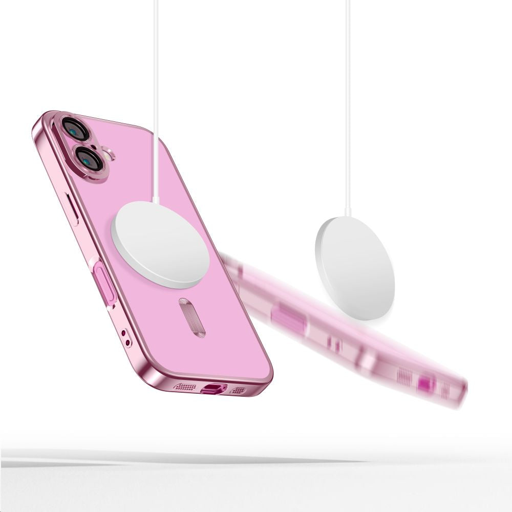 Tech-Protect MagFlex MagSafe dėklas iPhone 16 – skaidrus/rožinis -- iPhone 16