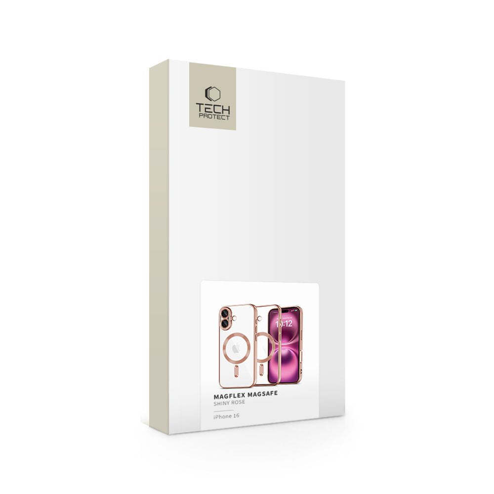 Tech-Protect MagFlex MagSafe dėklas iPhone 16 – skaidrus/rožinis -- iPhone 16