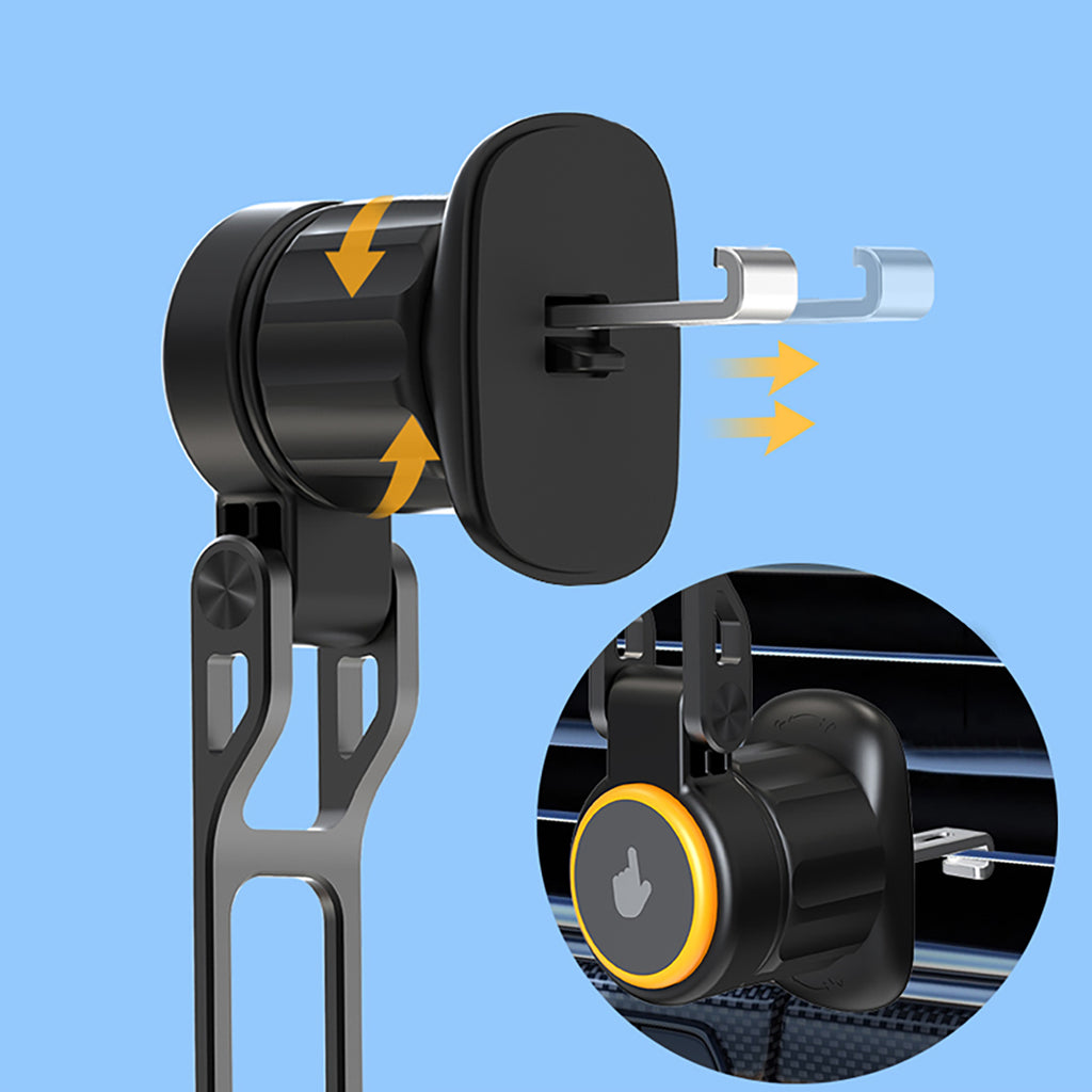 Wozinsky WCT5-6S2Y automobilinis laikiklis su Qi/MagSafe 15W belaidžiu įkrovikliu ir oro grotelių ventiliatoriumi juodas
