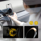 Wozinsky WCT5-Q6S2Y automobilinis laikiklis ventiliacijos grotelėms su Qi/MagSafe 15W indukciniu įkrovikliu ir ventiliatoriumi juodas