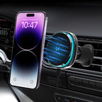 Wozinsky WCT5-Q6S2Y automobilinis laikiklis ventiliacijos grotelėms su Qi/MagSafe 15W indukciniu įkrovikliu ir ventiliatoriumi juodas