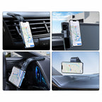 Wozinsky WCZ2Y2S magnetinis automobilinis laikiklis su 15W MagSafe indukciniu įkrovikliu automobilio kokpitui juodas