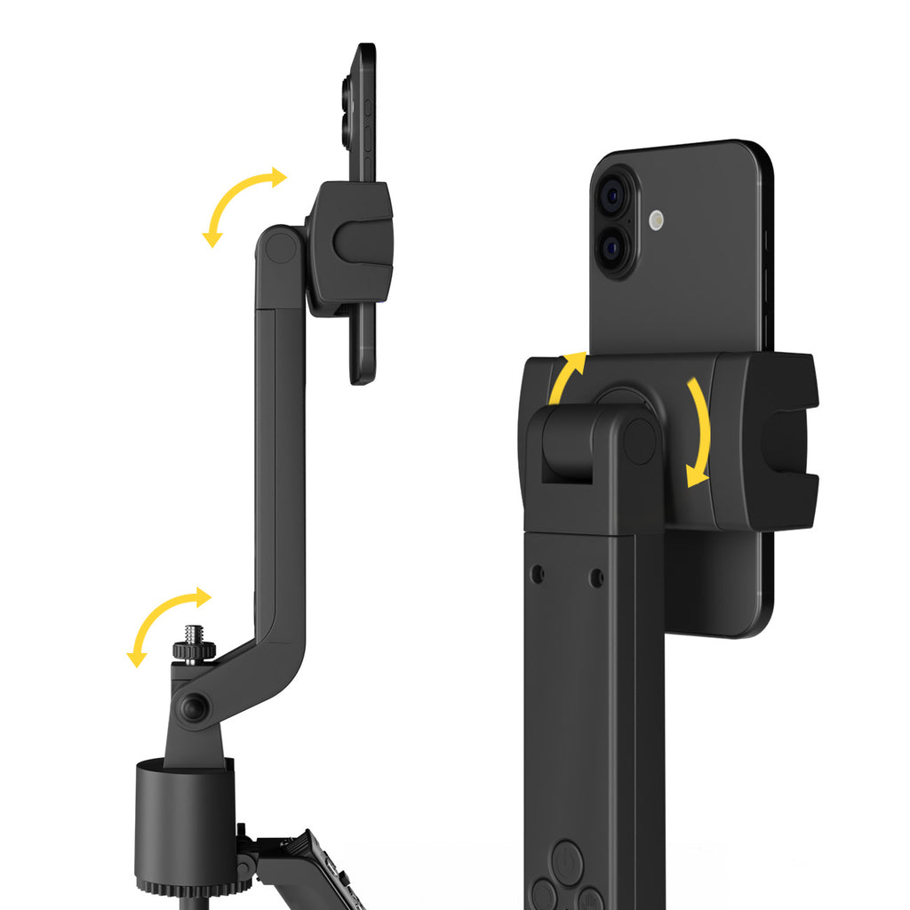Wozinsky WST-360YS Asmenukių lazda su trikojo funkcija ir 360° AI automatiniu veido sekimu bei gestų valdymu - Juoda --...