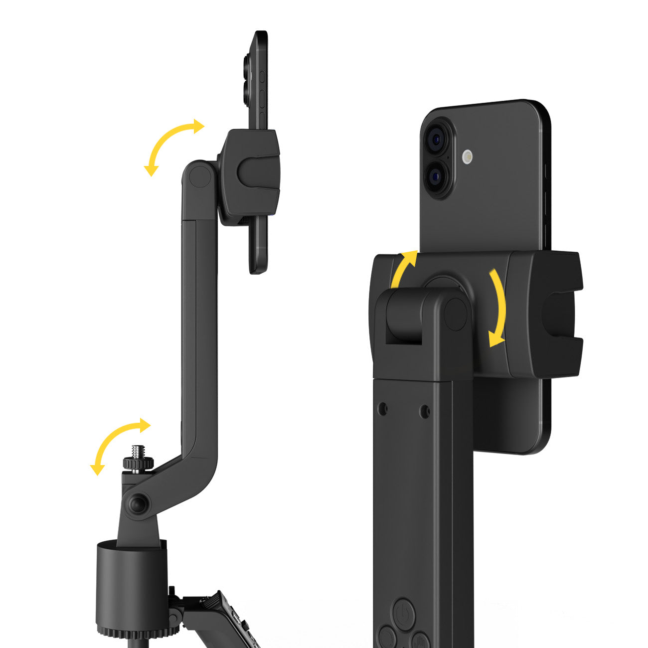 Wozinsky WST-360YS Asmenukių lazda su trikojo funkcija ir 360° AI automatiniu veido sekimu bei gestų valdymu - Juoda --...