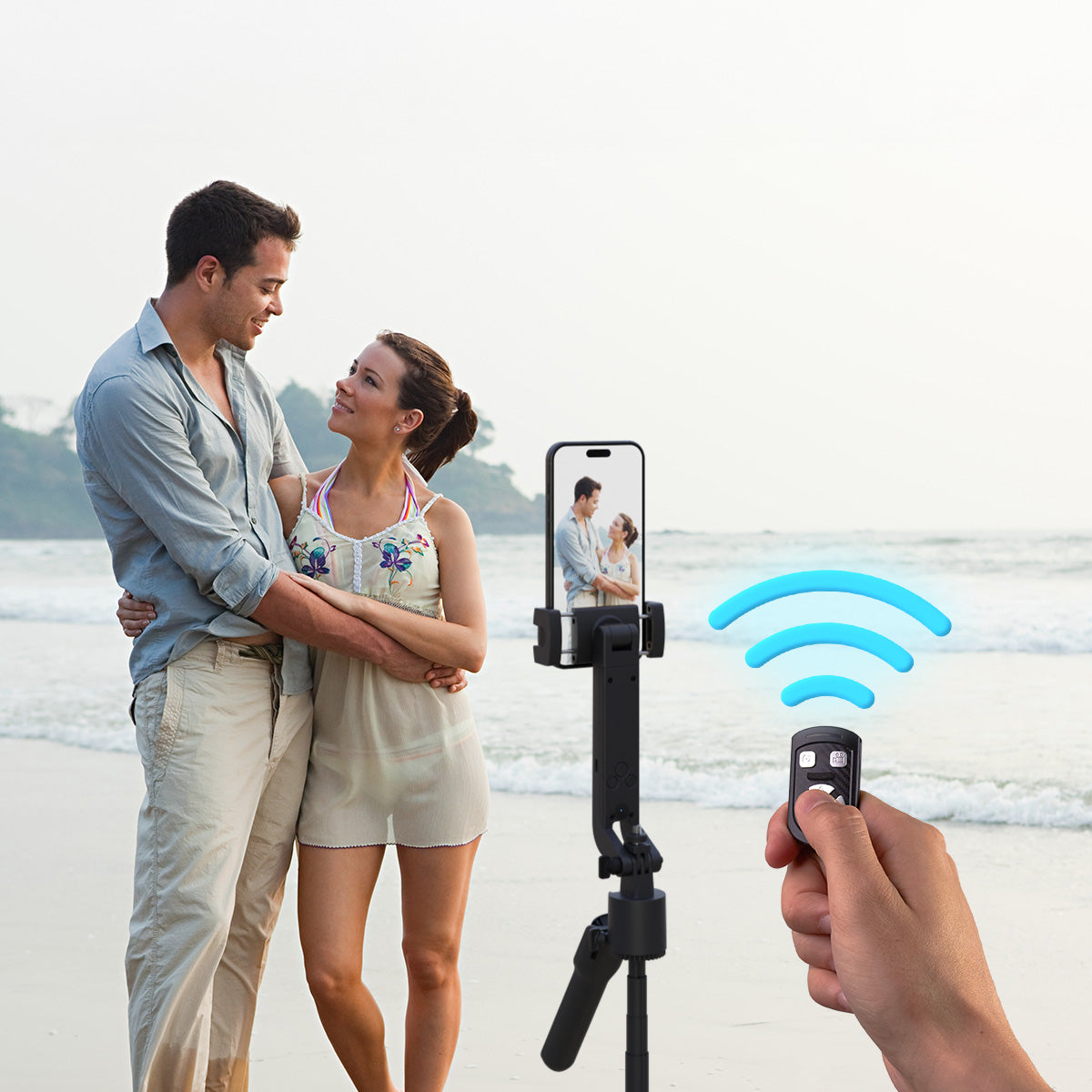 Wozinsky WST-360YS Asmenukių lazda su trikojo funkcija ir 360° AI automatiniu veido sekimu bei gestų valdymu - Juoda --...