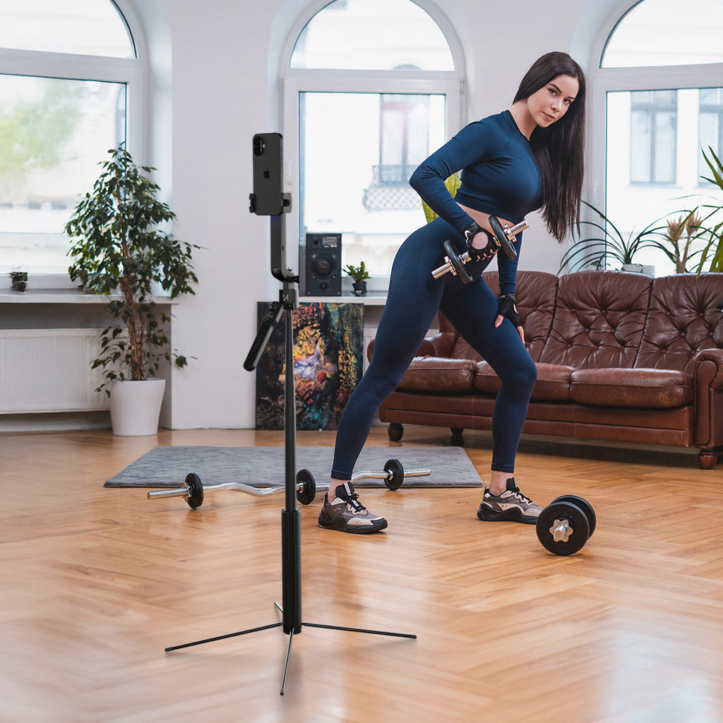 Wozinsky WST-360YS Asmenukių lazda su trikojo funkcija ir 360° AI automatiniu veido sekimu bei gestų valdymu - Juoda --...