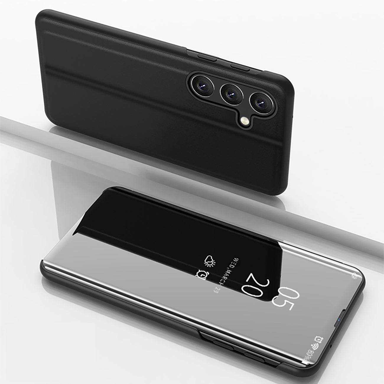 Clear View dėklas Samsung Galaxy A36 – juodas
