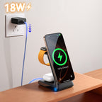 Joyroom JR-W15 belaidis įkroviklis 3 in 1 įkrovimo stotelė su MagSafe - juodas