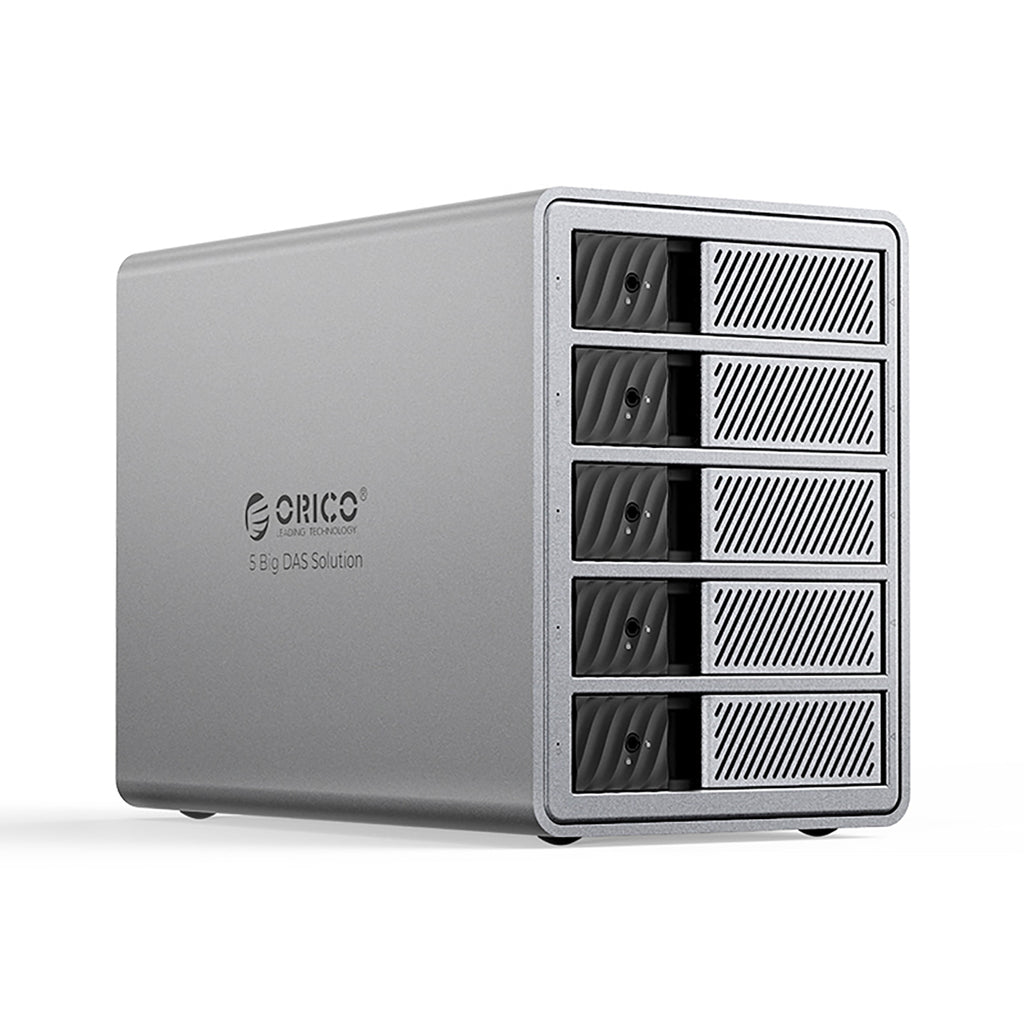 Orico 9858T3 5 didelės talpos DAS sprendimas ProThunder diskų masyvas su Thunderbolt 3 skirtas 5 x 2.5"/3.5" SATA HDD/SSD...