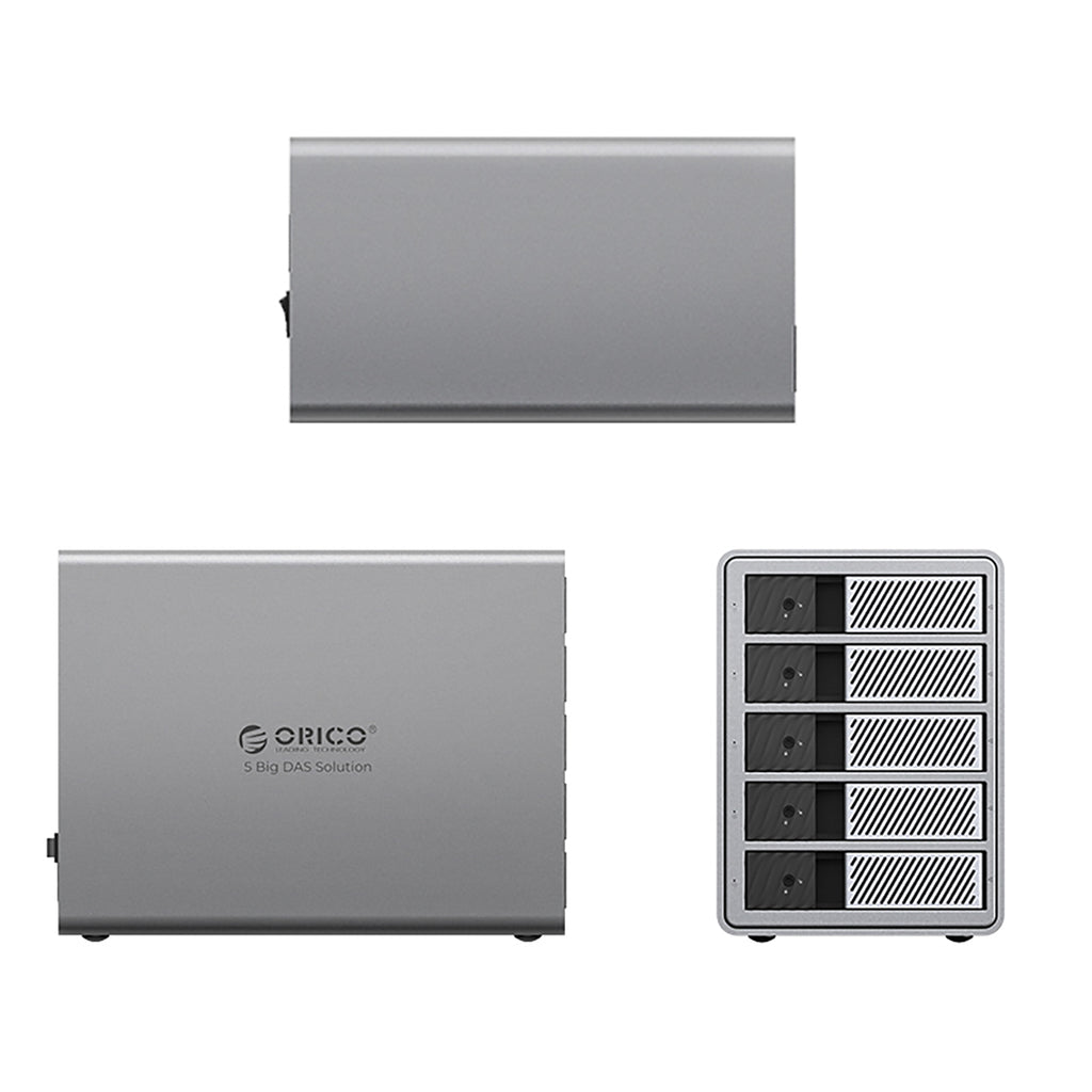 Orico 9858T3 5 didelės talpos DAS sprendimas ProThunder diskų masyvas su Thunderbolt 3 skirtas 5 x 2.5"/3.5" SATA HDD/SSD...