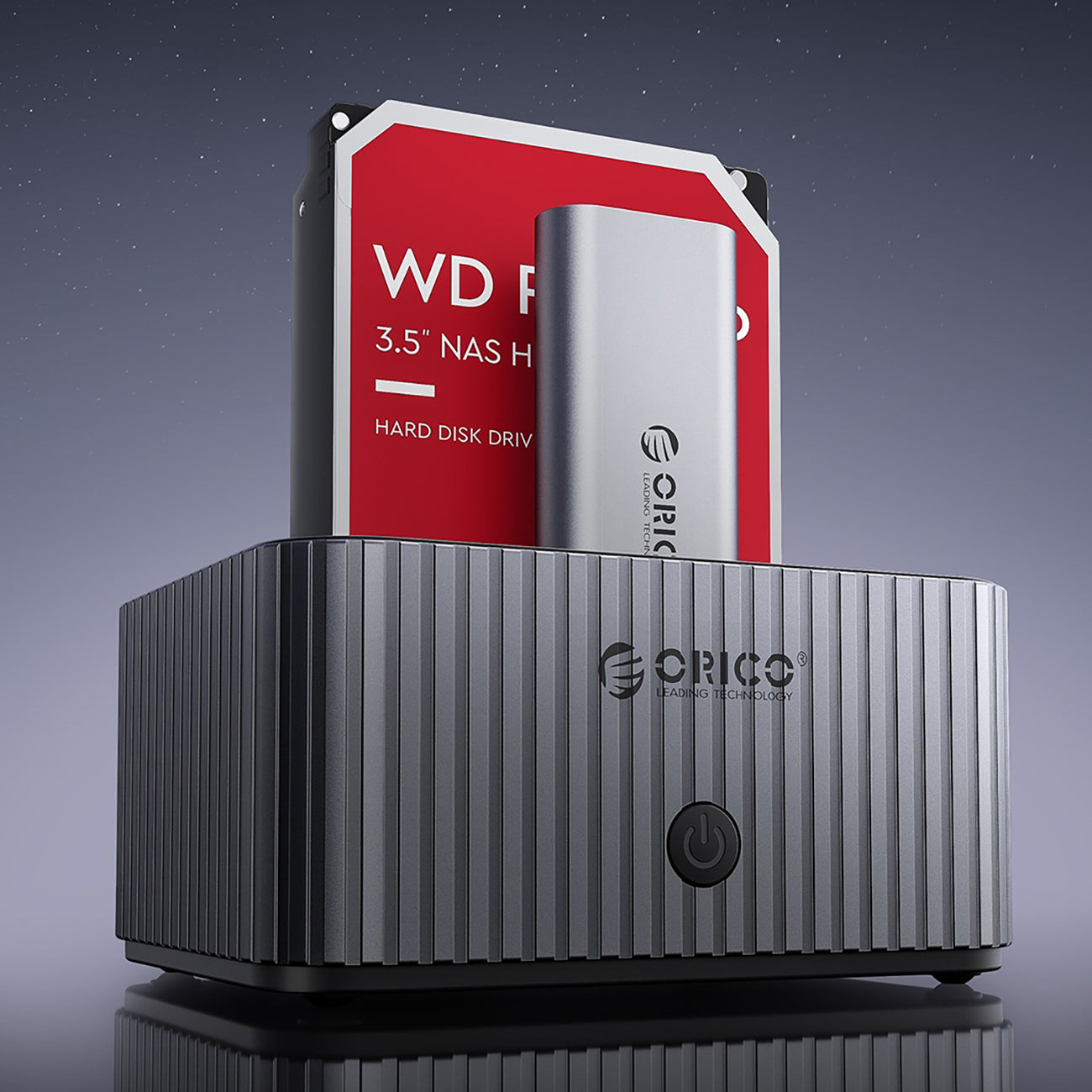 Orico IT28E-C 2 diskų dokavimo stotis su M.2 NVME 2.5"/3.5" HDD/2.5" SSD klonavimo funkcija - Pilka -- Hard Drive Adapters