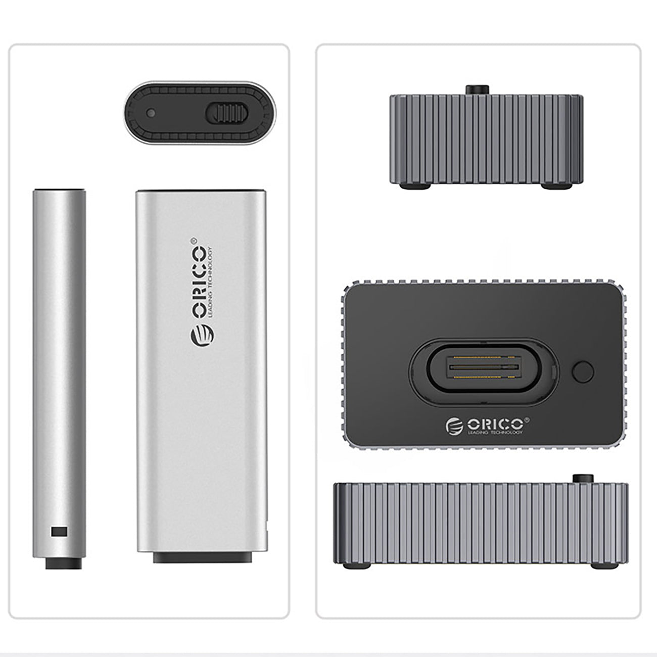 Orico IT18C3 doko stotis M.2 NVMe/SATA diskams - pilka -- Hard Drive Adapters